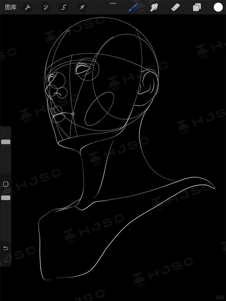 procreate多角度人体比例透视辅助线笔刷