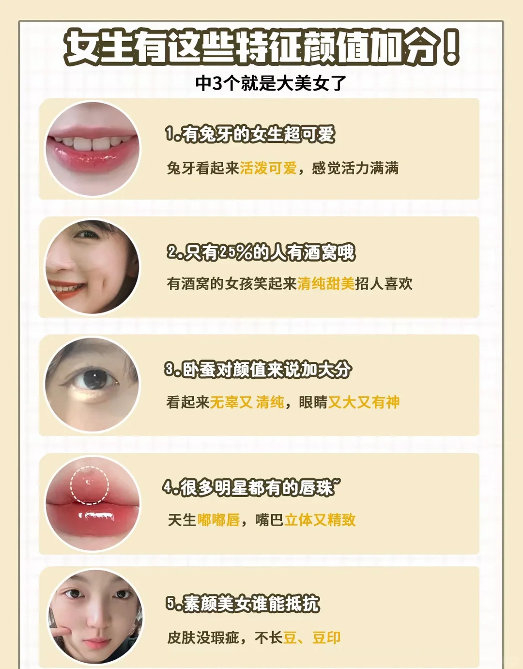 进来看看这些特征你占了几个？