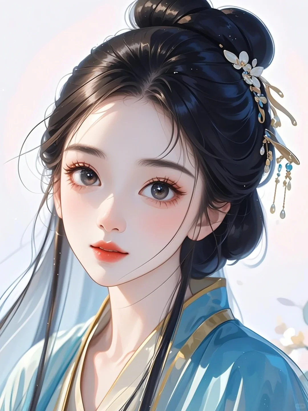 国风配色 | 蓝色系古风美人