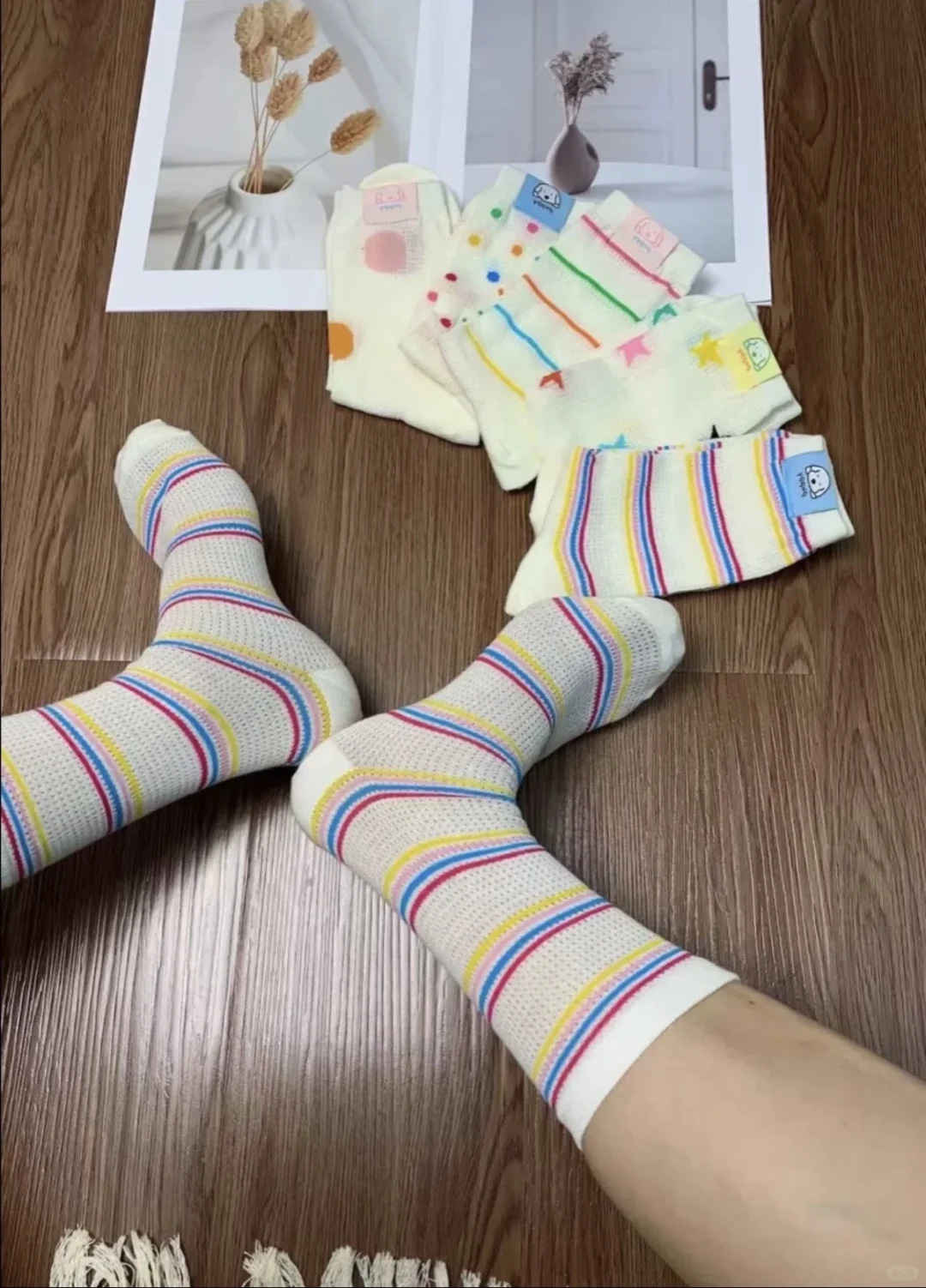 彩色网眼袜我锁死！布标撞色美到跺 jio