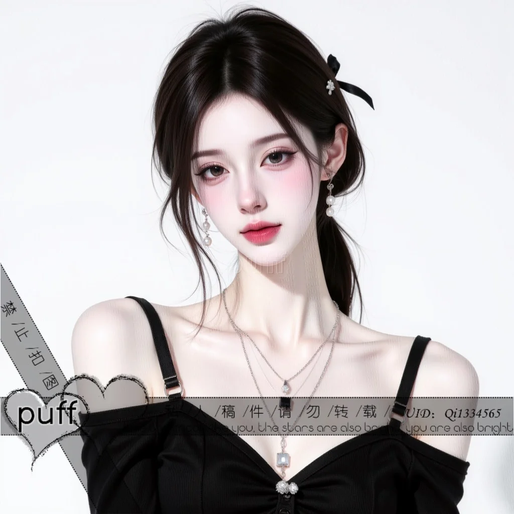 白底女头｜黑色系静雅