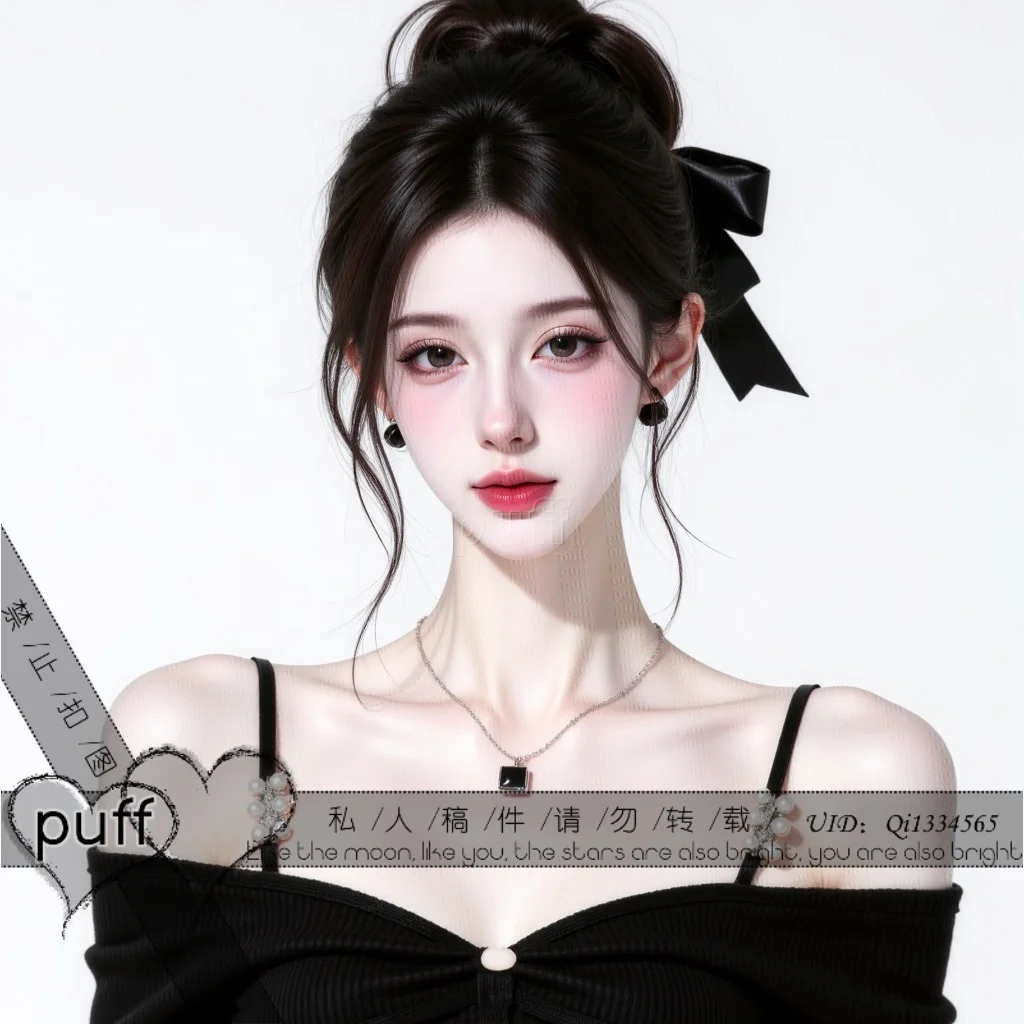 白底女头｜黑色系静雅