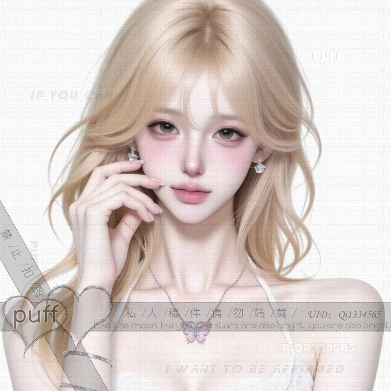 白底女头｜浅金发系芭比感