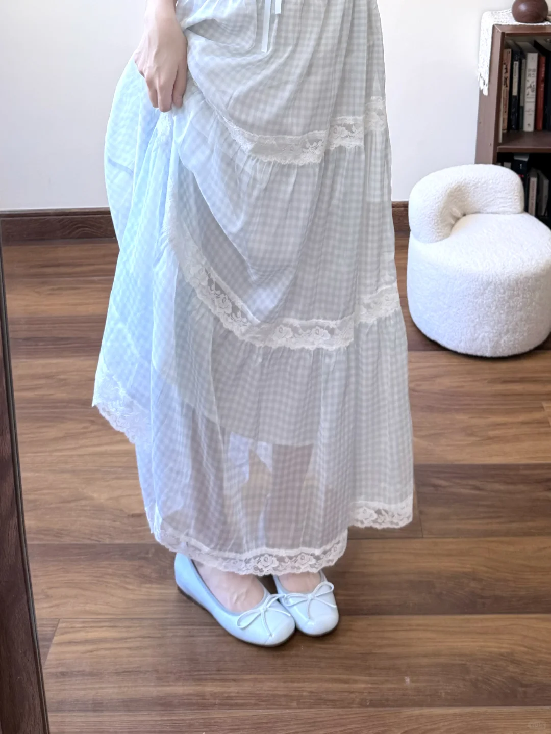 🩵好温柔的蓝色格子裙！！！