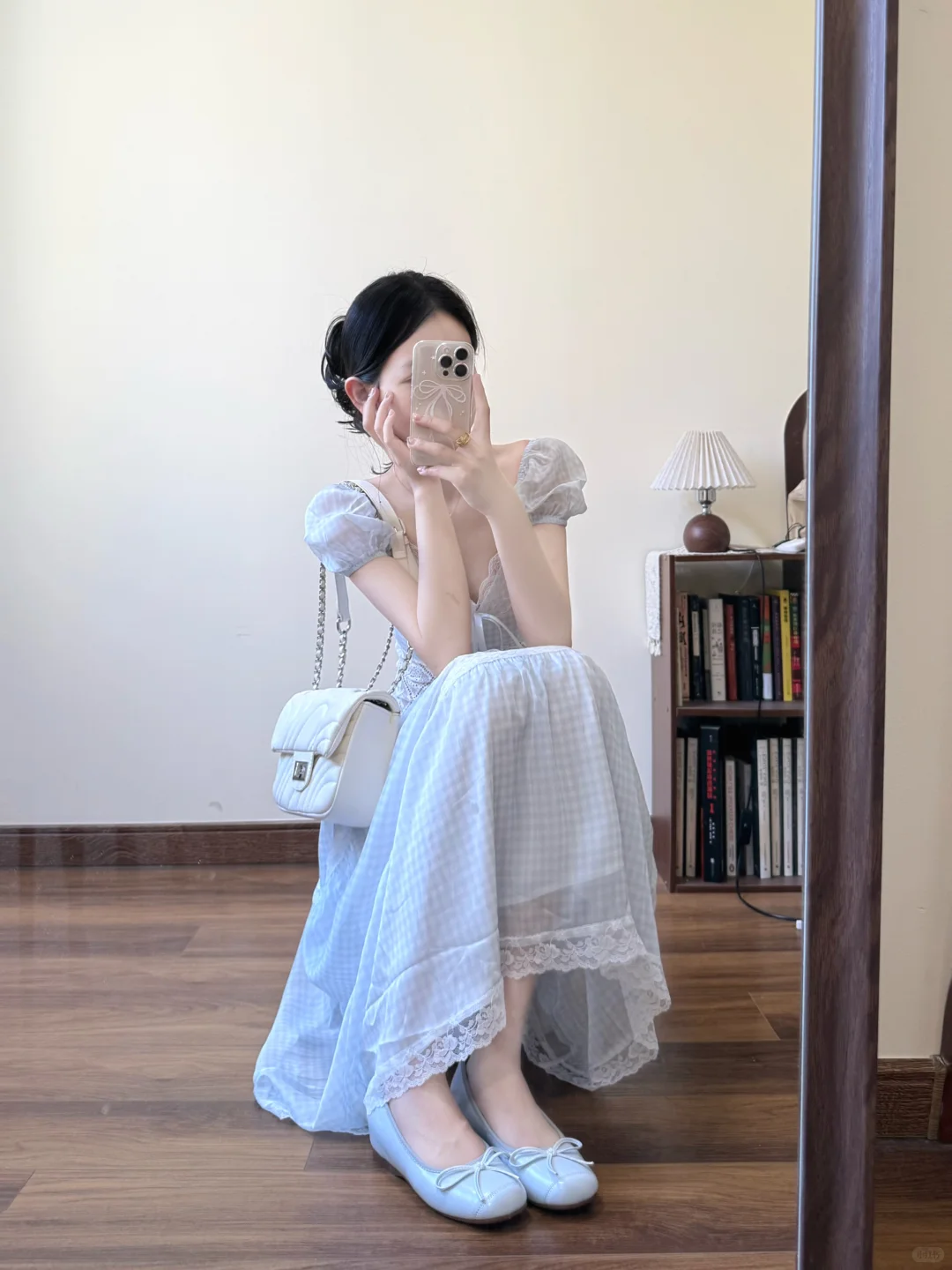 🩵好温柔的蓝色格子裙！！！