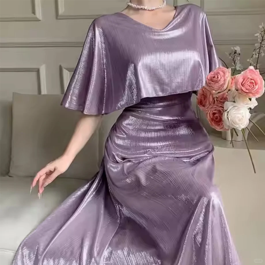迪拜伊斯兰女士派对晚礼服优雅长裙