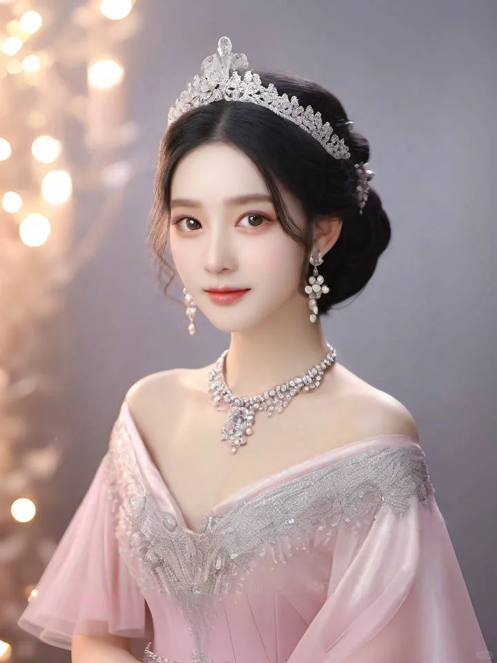 AI美女礼服粉色