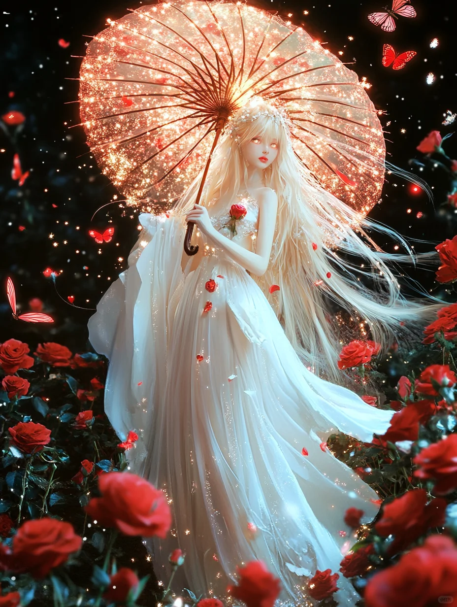 Midjourney精选提示词 | 红蝶伞姬