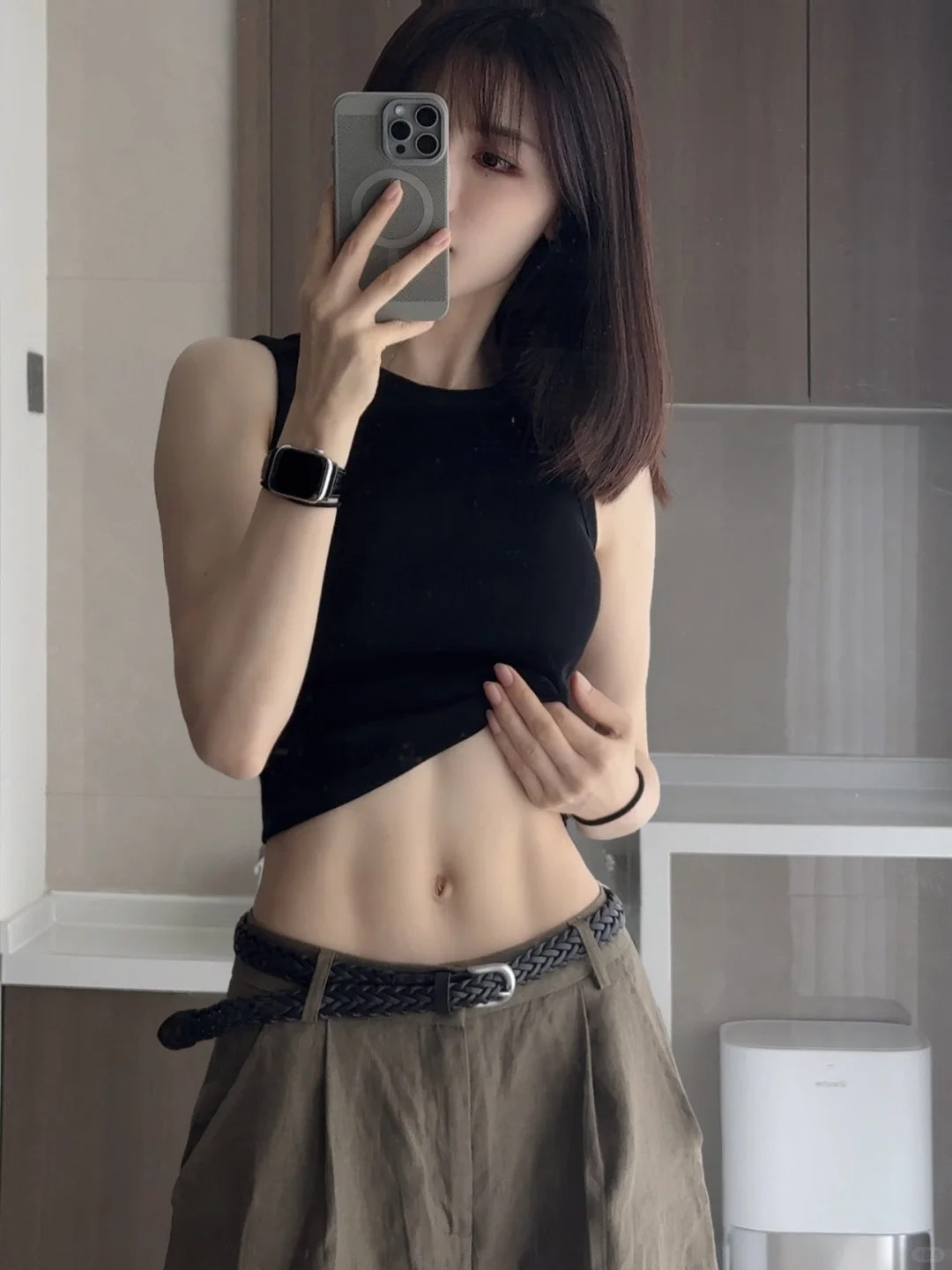 喜欢我的马甲线…