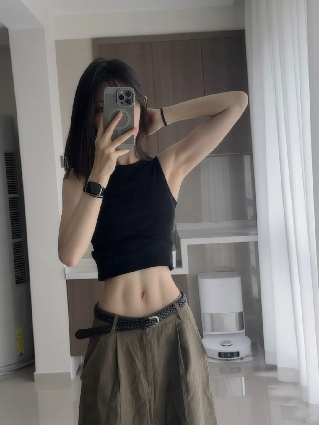 喜欢我的马甲线…