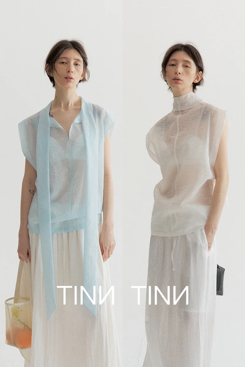 TINN TINN｜透视飘带上衣