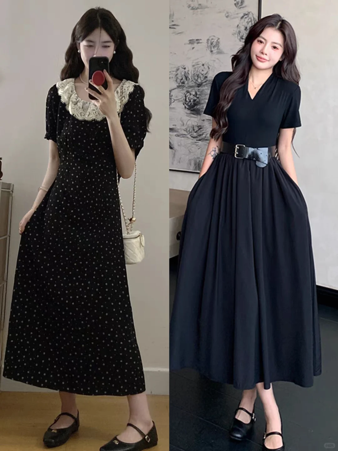 微胖女生连衣裙裙装显瘦天花板穿搭