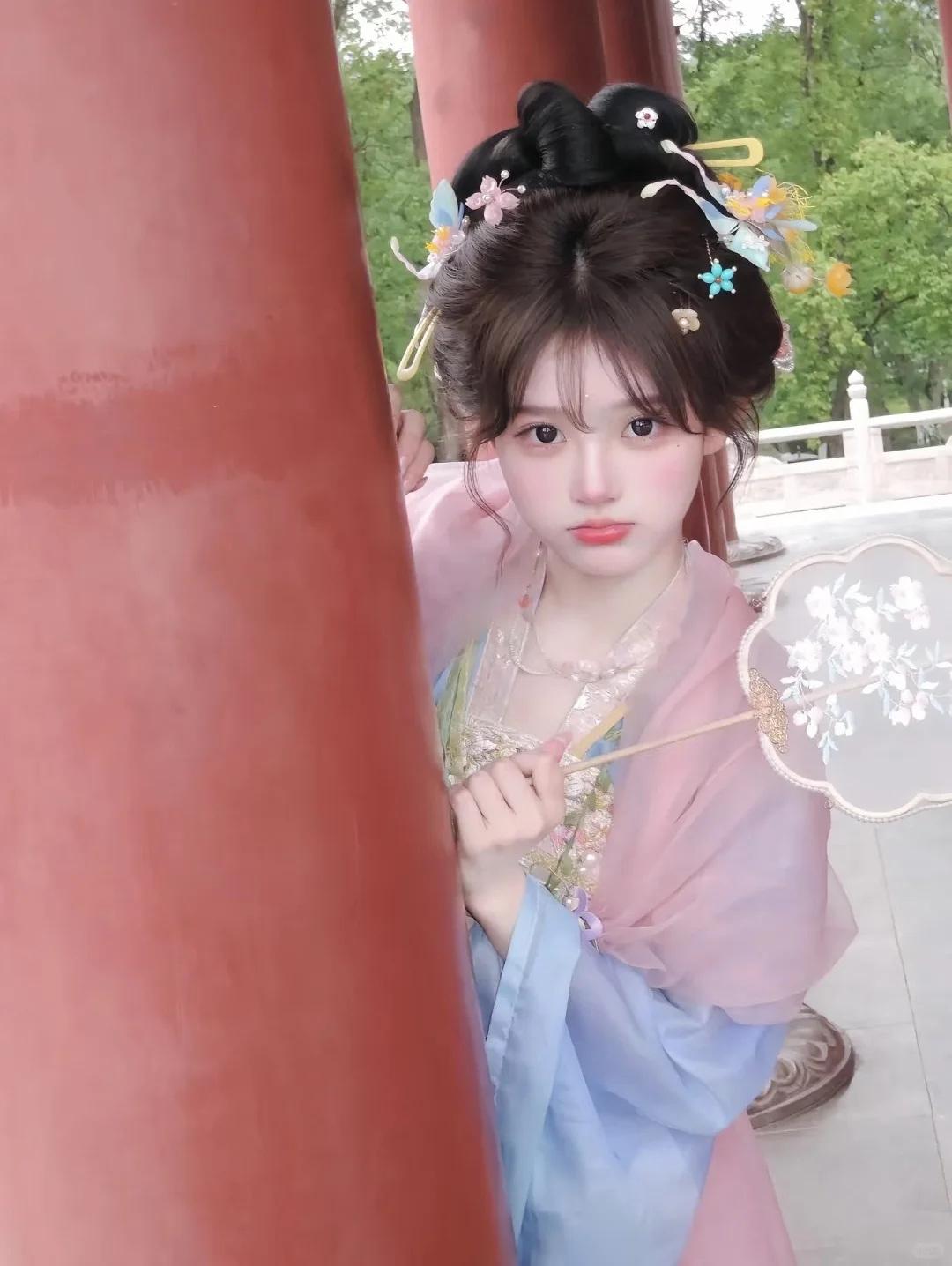 在北京拍的粉色汉服真的太美啦😍