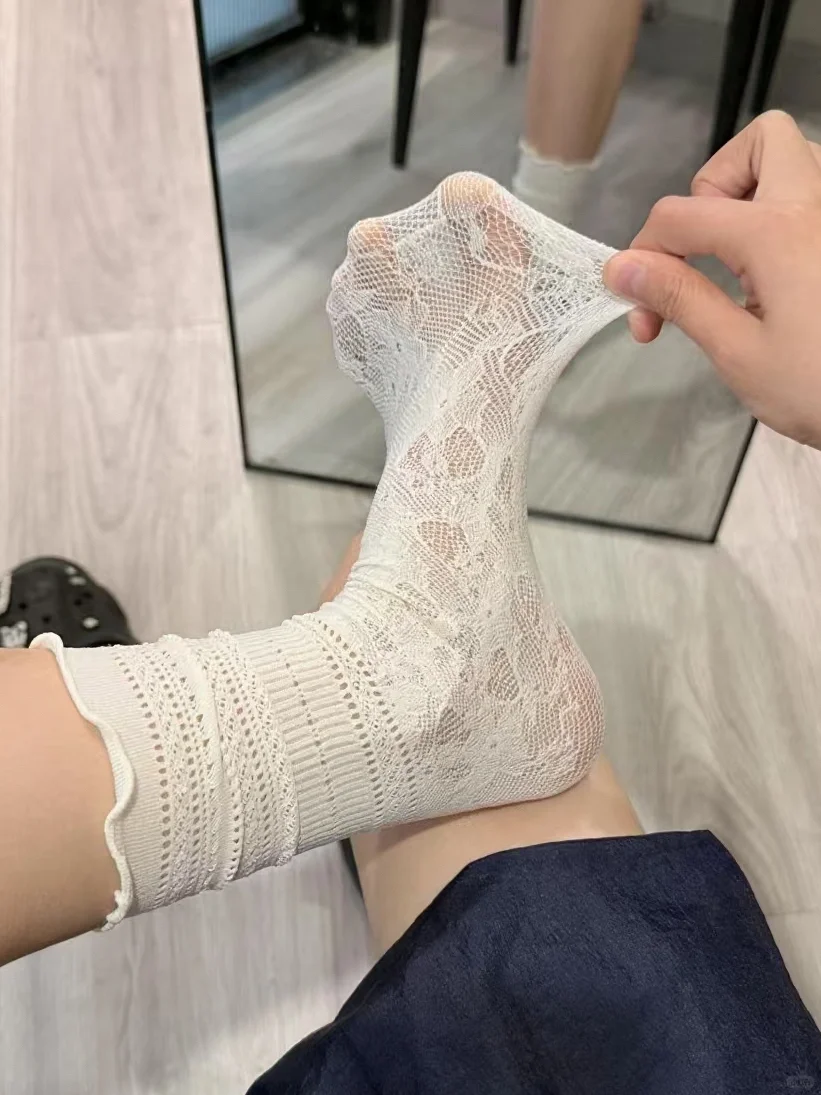 日系纯欲镂空蕾丝袜，美呆啦