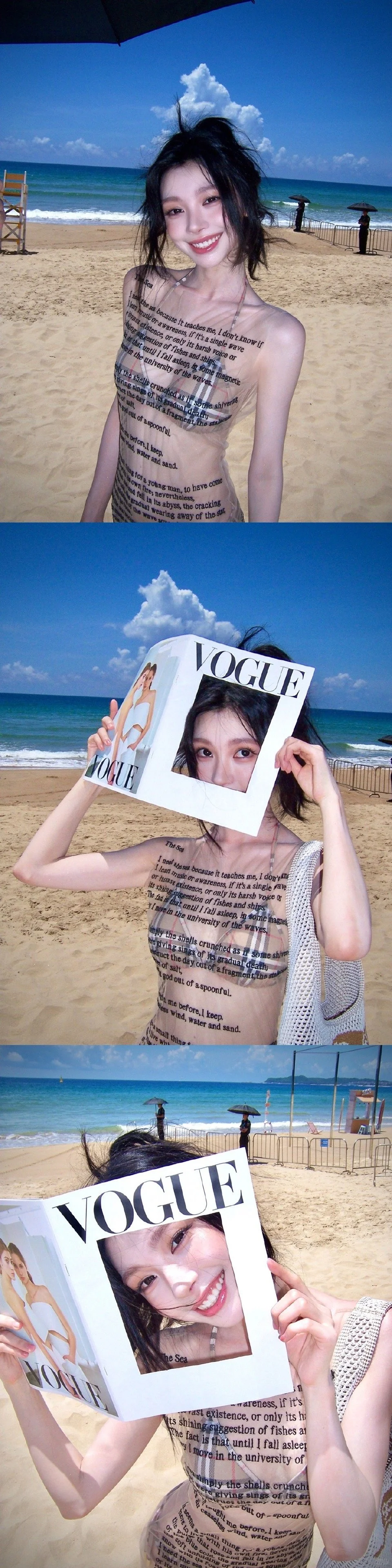 易梦玲VOGUE透视比基尼造型