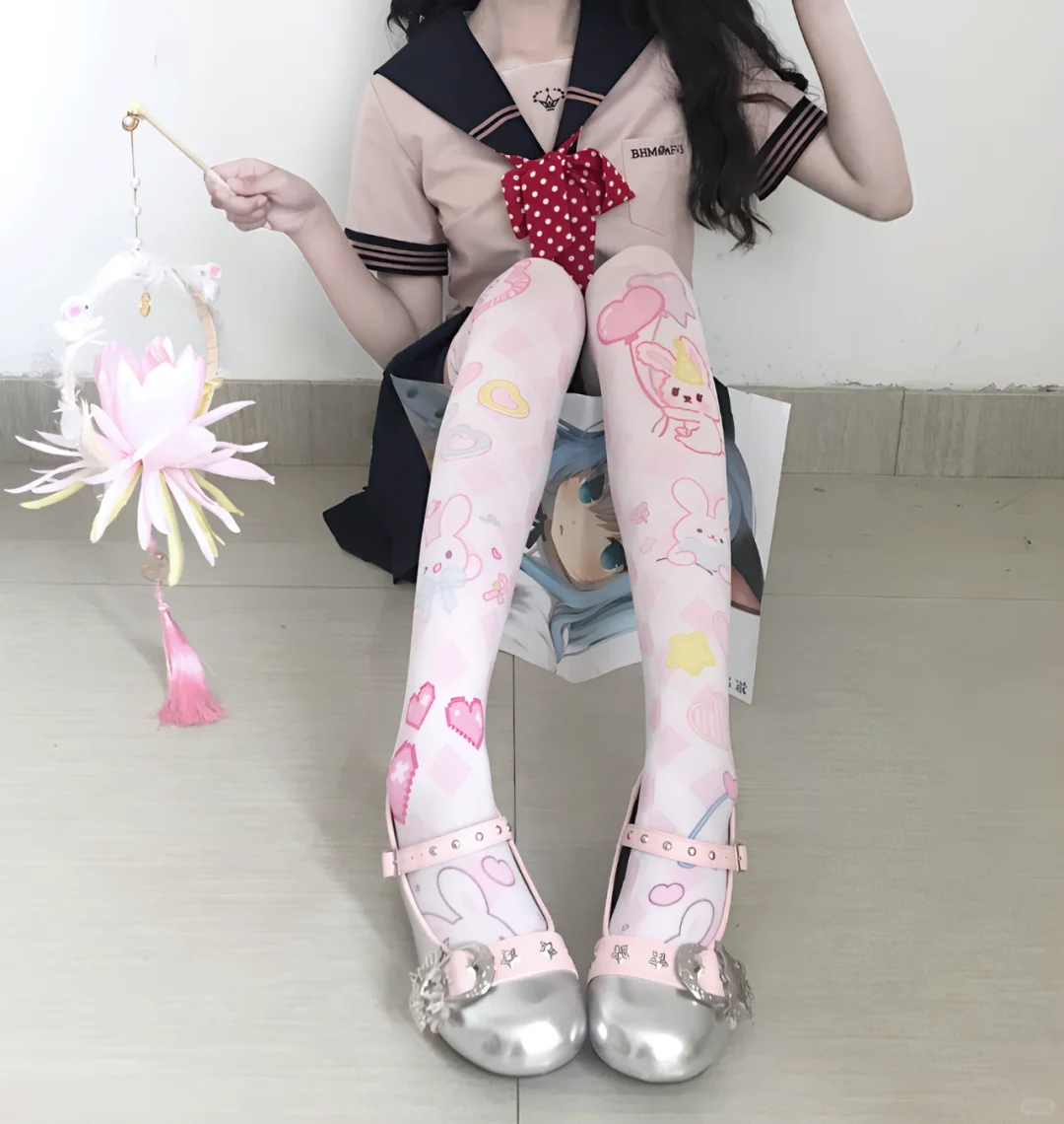 💕印花丝袜太美了！可爱爆棚🐰