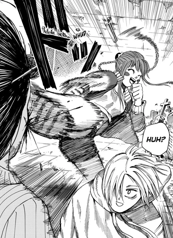 漫画分镜发现：字体人物结合，形成更大透视👍