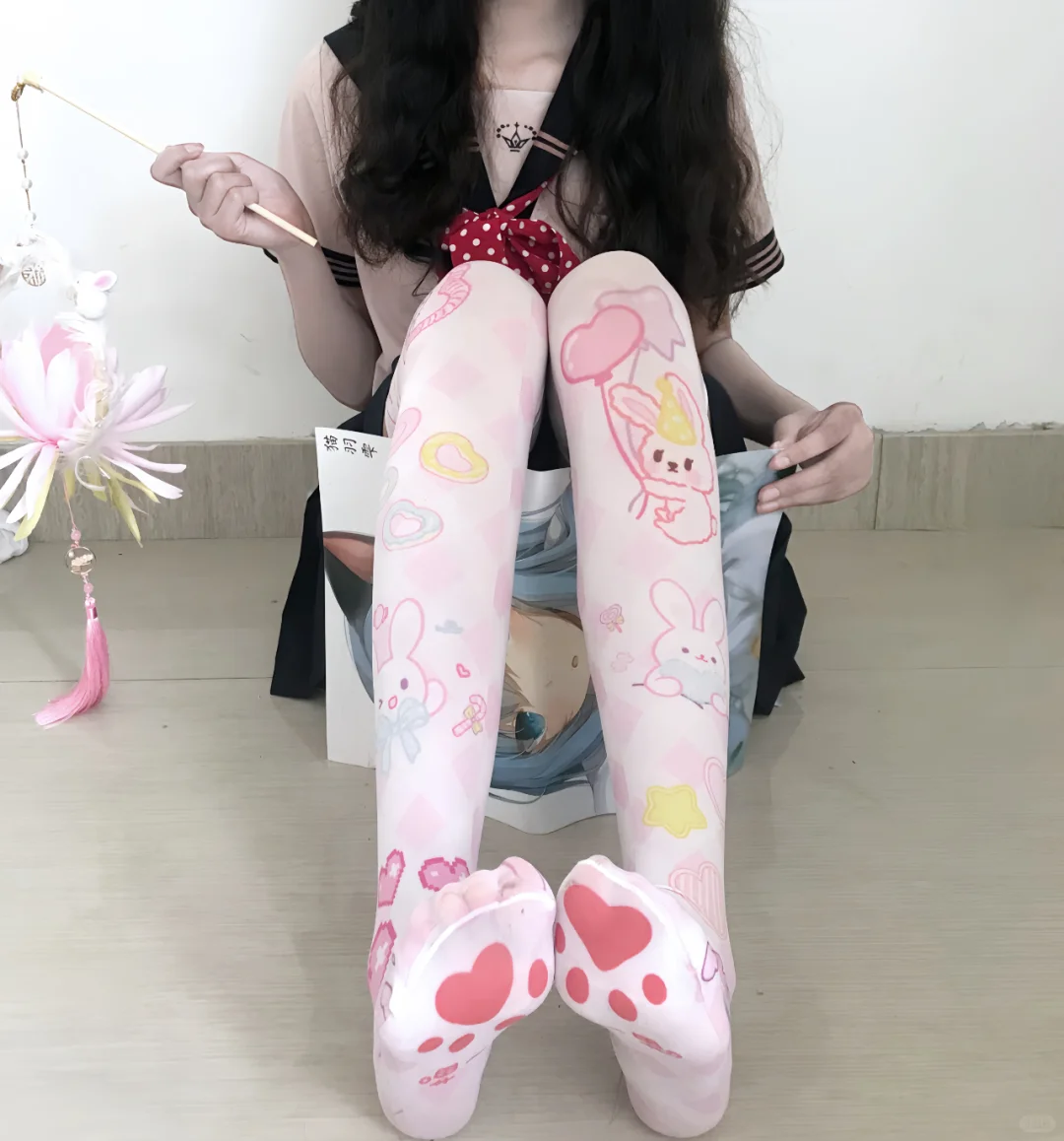 💕印花丝袜太美了！可爱爆棚🐰