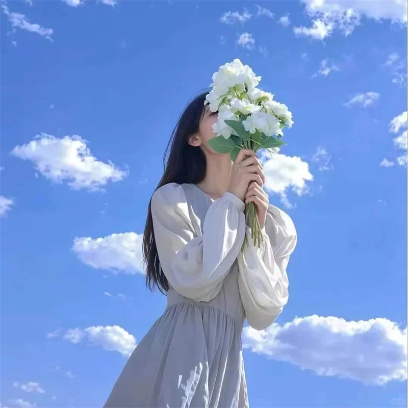 湛蓝的天空，纯净的花朵🍃