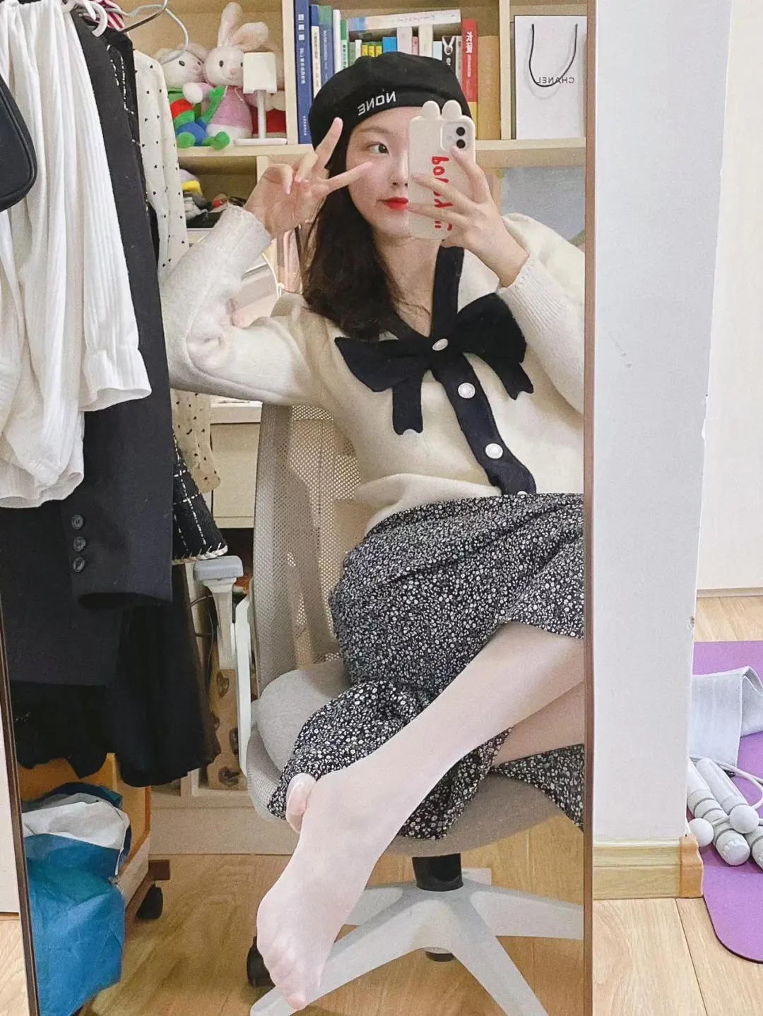 好久前的对镜拍，这双袜子真的太舒服了！