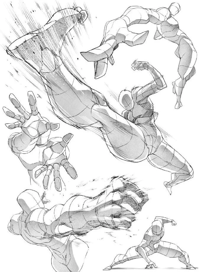 【绘板素材】人物透视线稿🎨