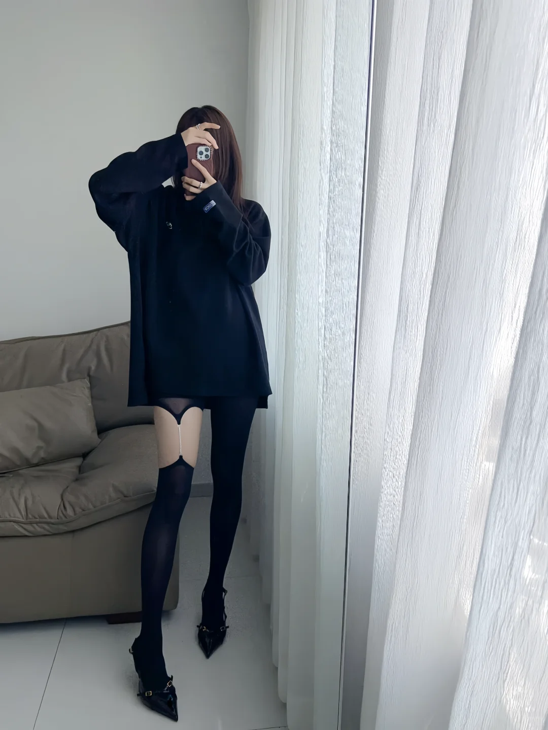 不同丝袜上腿效果| 吊带袜✨