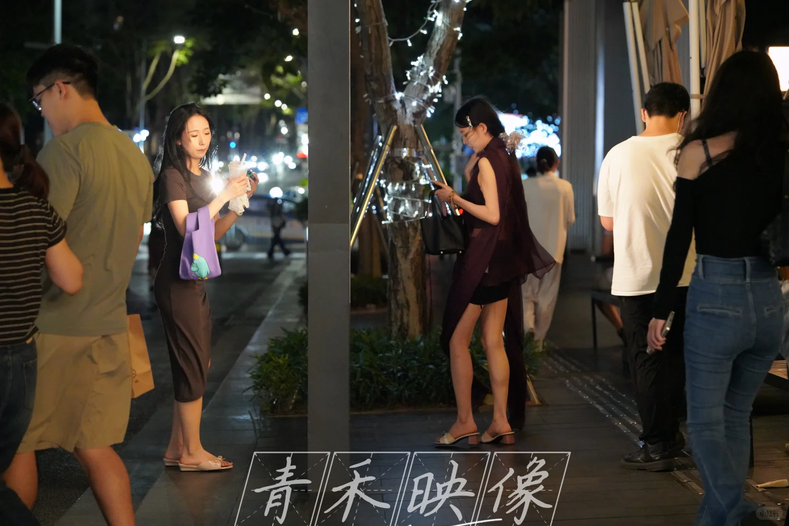 穿包臀裙透视上衣美背内衣的女孩