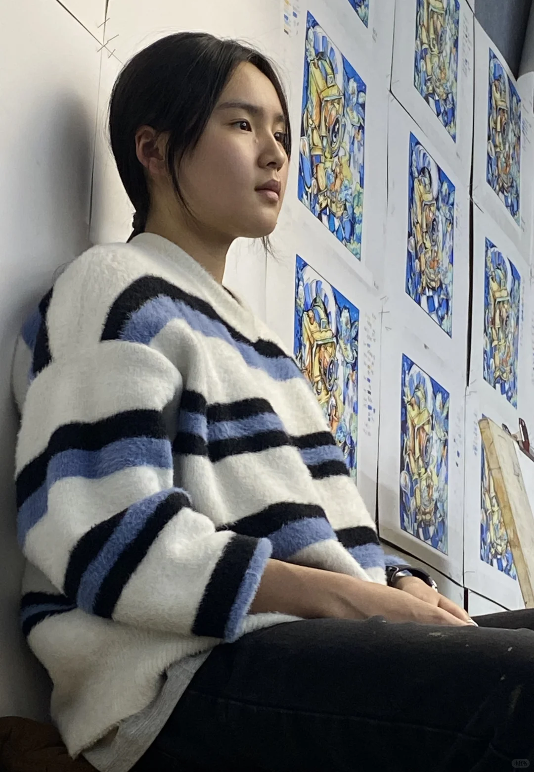 写生女青年素材，同一模特多角度，头像半身全