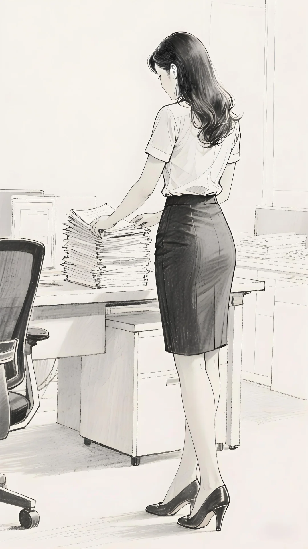 忙碌中的女上司～二次元形象