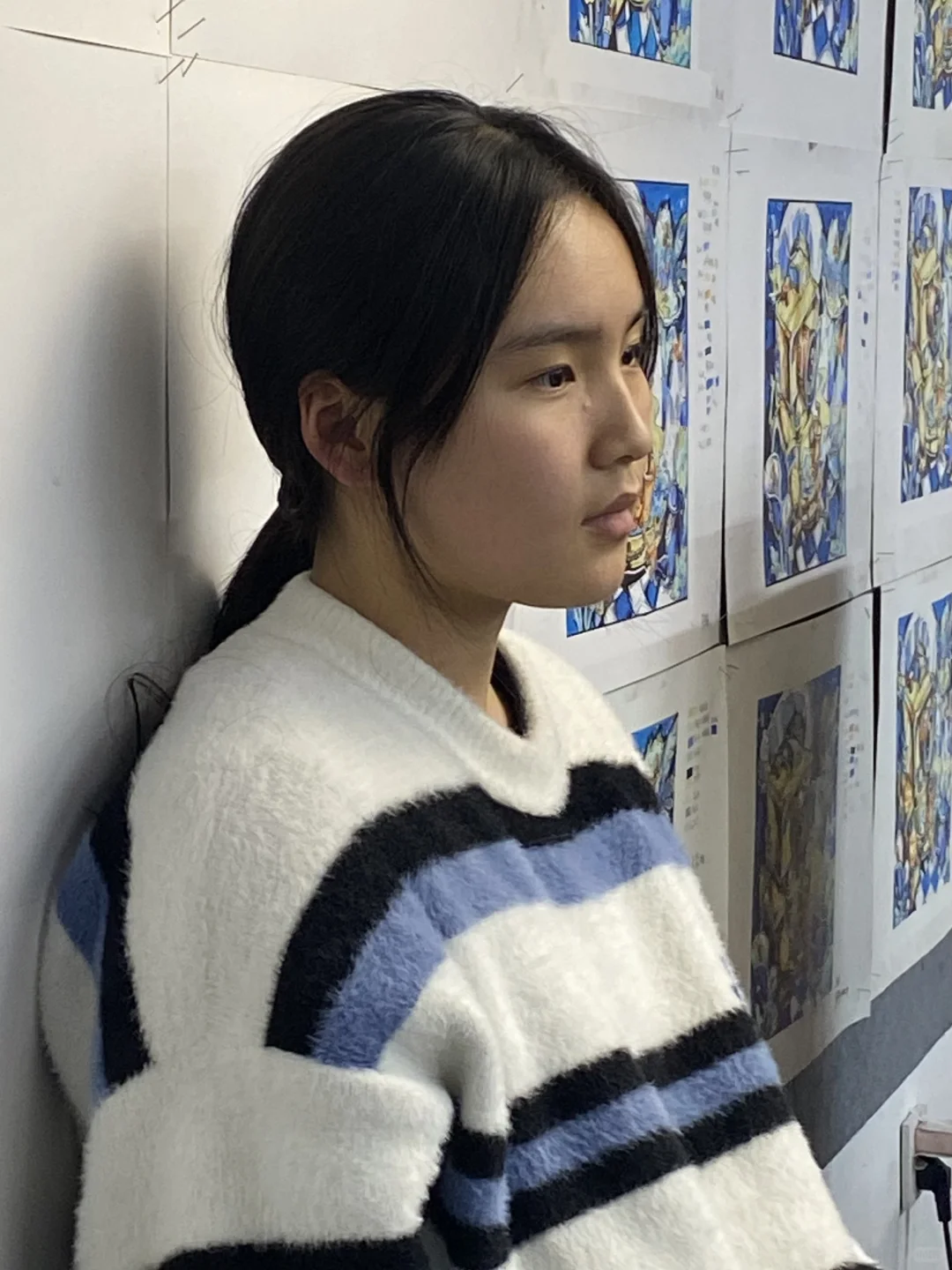 写生女青年素材，同一模特多角度，头像半身全