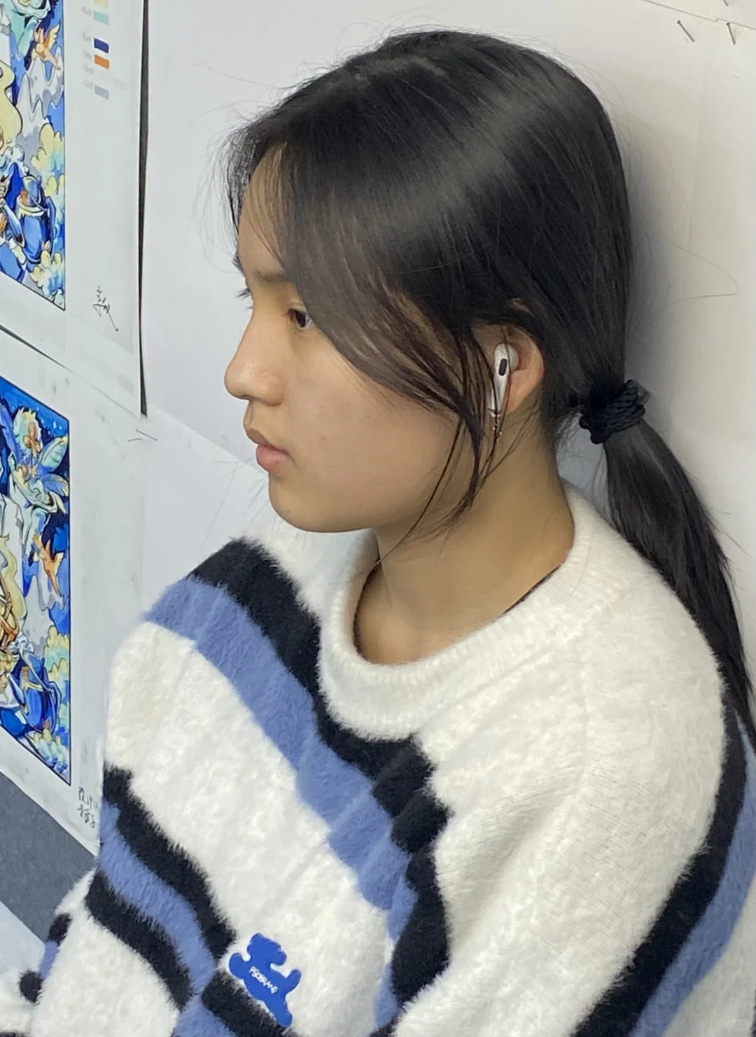 写生女青年素材，同一模特多角度，头像半身全