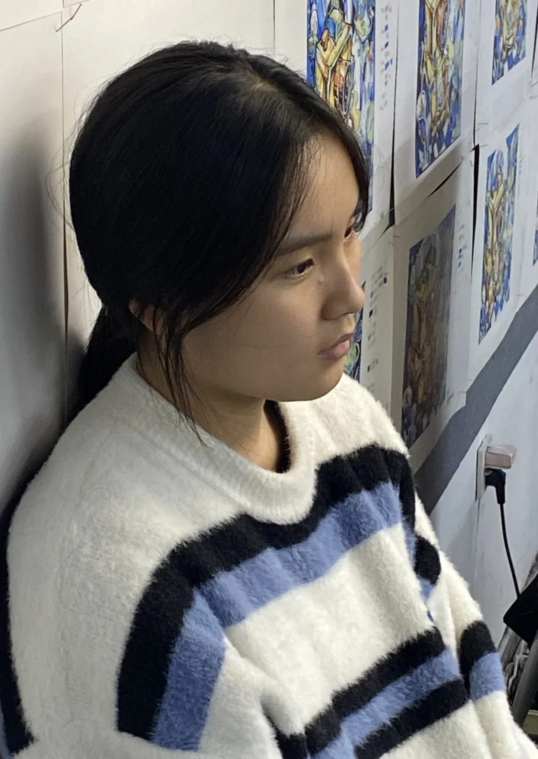 写生女青年素材，同一模特多角度，头像半身全