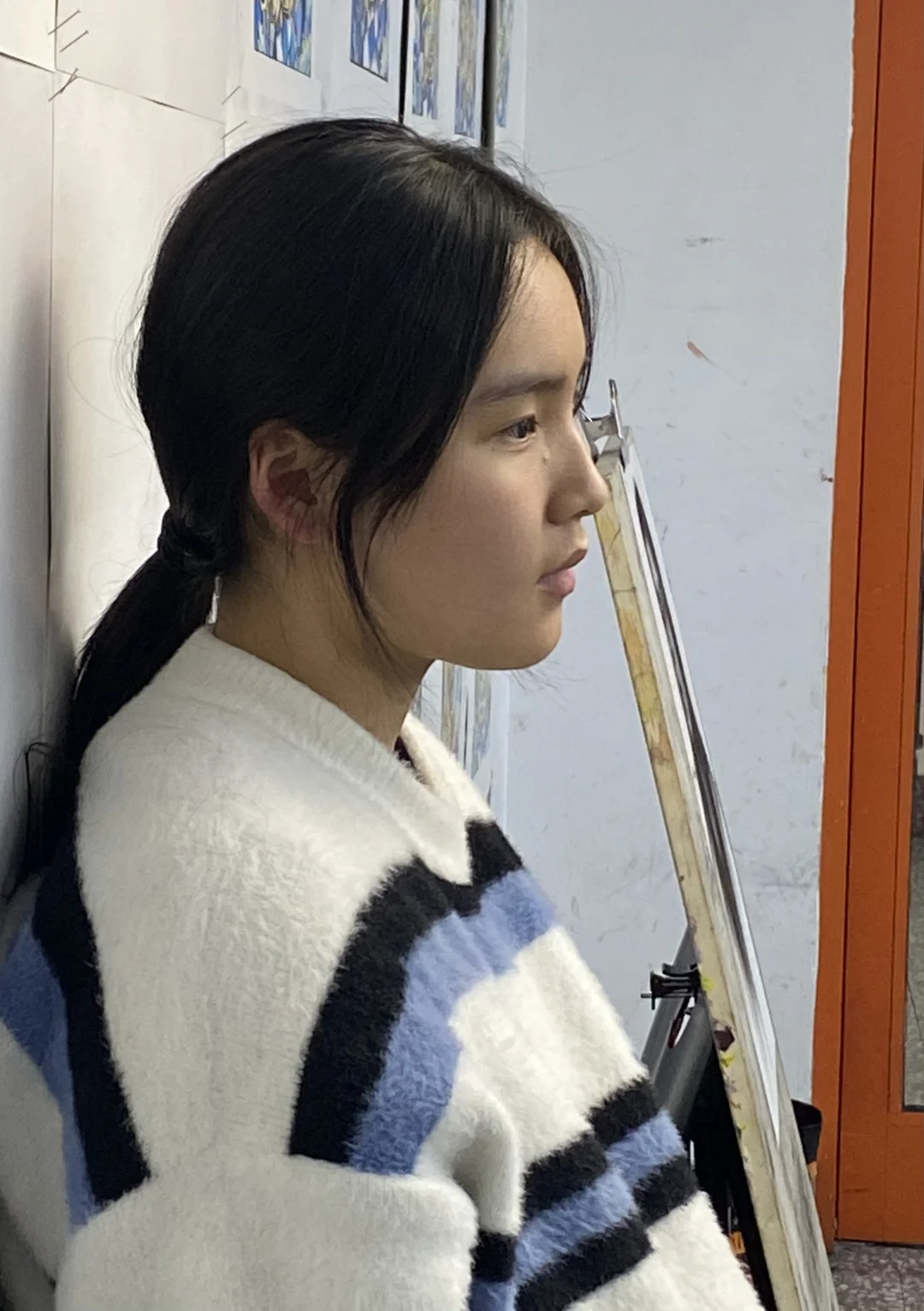 写生女青年素材，同一模特多角度，头像半身全