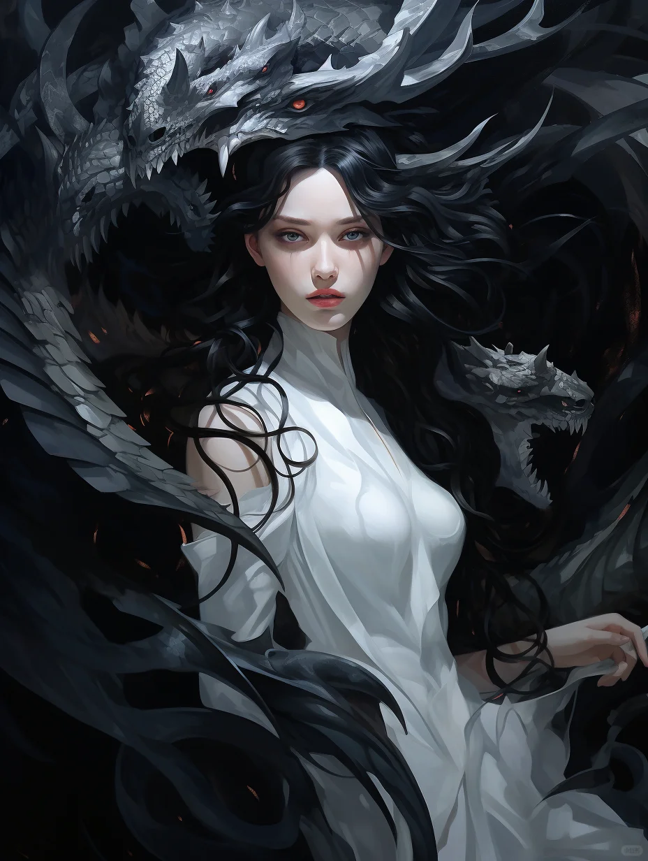 白龙女头像🐲龙与美女纯欲图|氛围图|大片