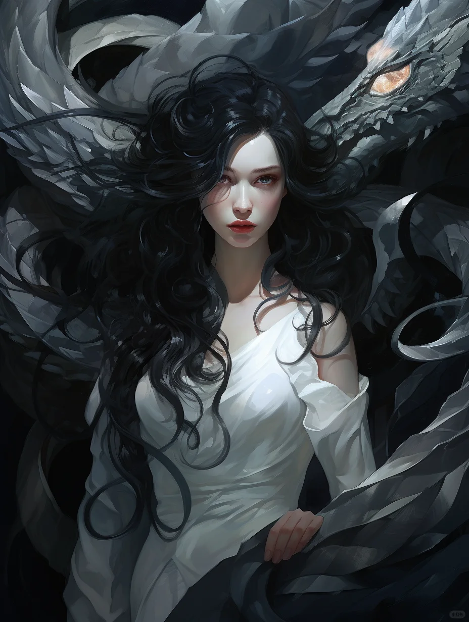 白龙女头像🐲龙与美女纯欲图|氛围图|大片