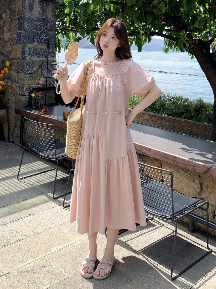 💫粉色连衣裙｜海边温柔甜妹穿搭夏日度假