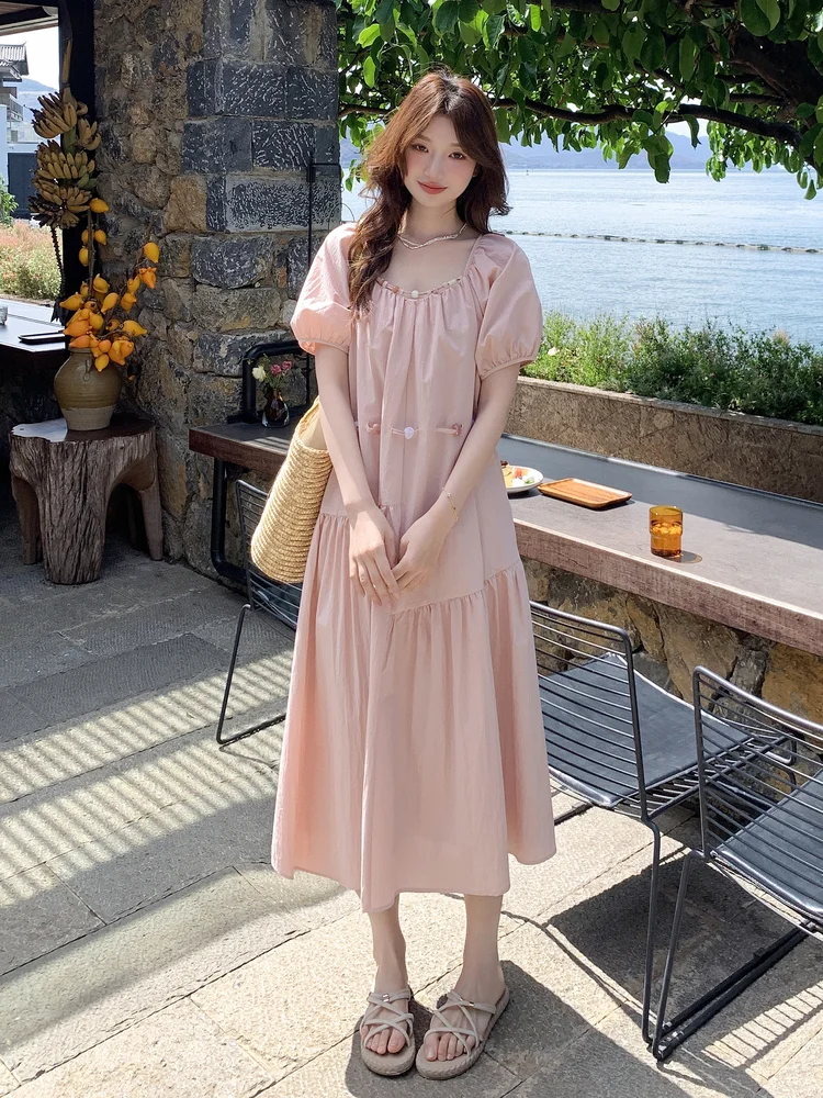 💫粉色连衣裙｜海边温柔甜妹穿搭夏日度假