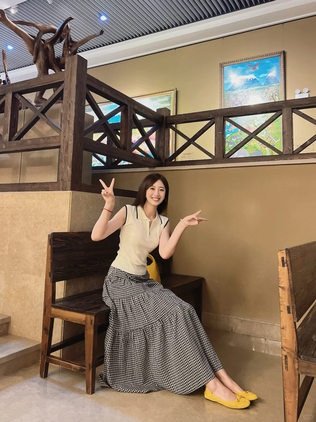 看展日常💛 今日格子裙女孩儿👧🏻