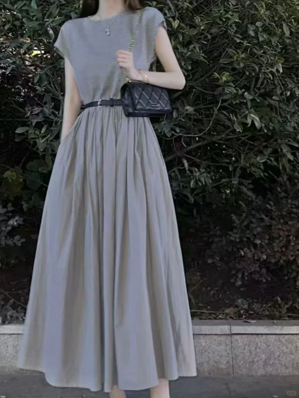 又乖又温柔～哥弟拼接裙➕腰带也太美了吧！！！