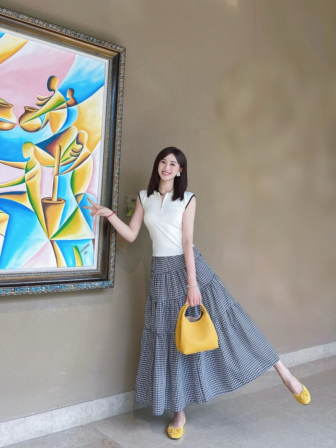 看展日常💛 今日格子裙女孩儿👧🏻