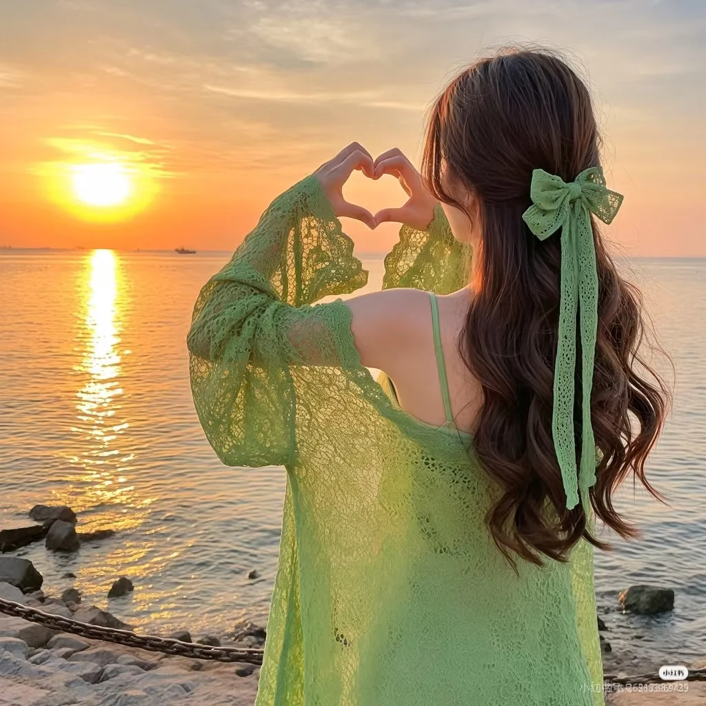 绿色清新女头