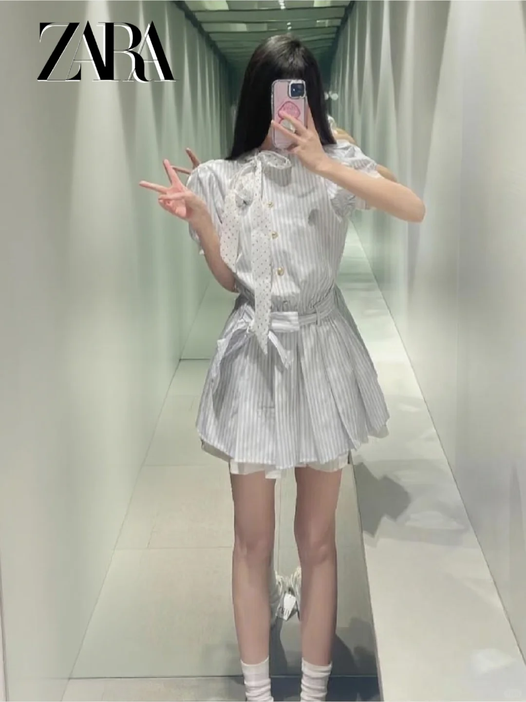 zara清仓38💰打折季少女感韩系连衣裙‼️