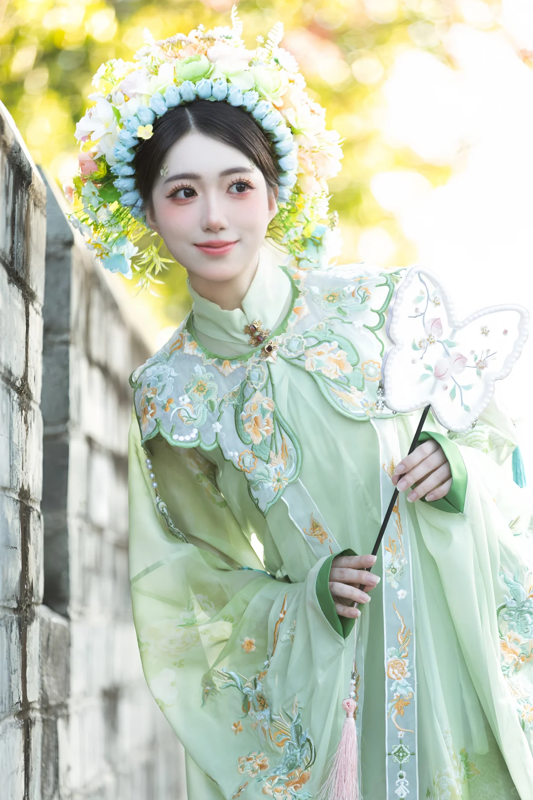绿色簪花有种柠檬气泡水的清新感🌼