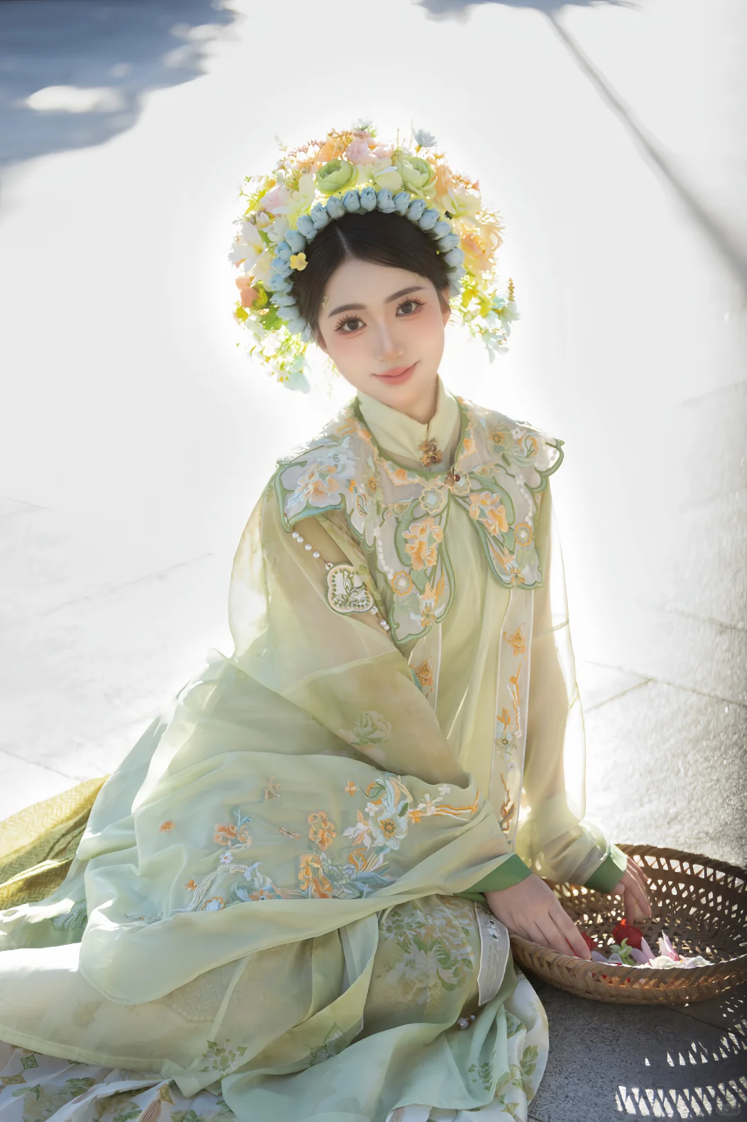 绿色簪花有种柠檬气泡水的清新感🌼