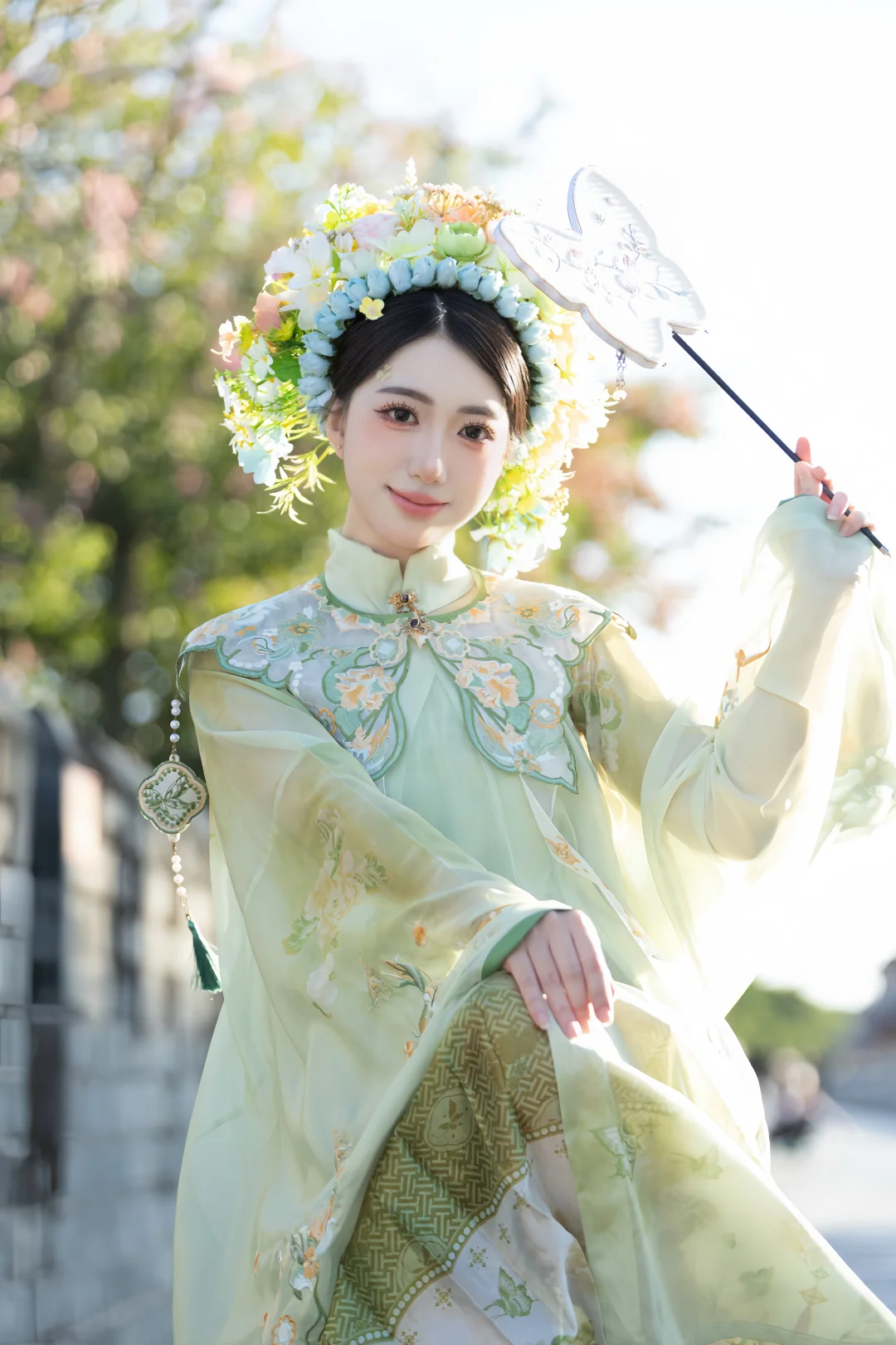 绿色簪花有种柠檬气泡水的清新感🌼