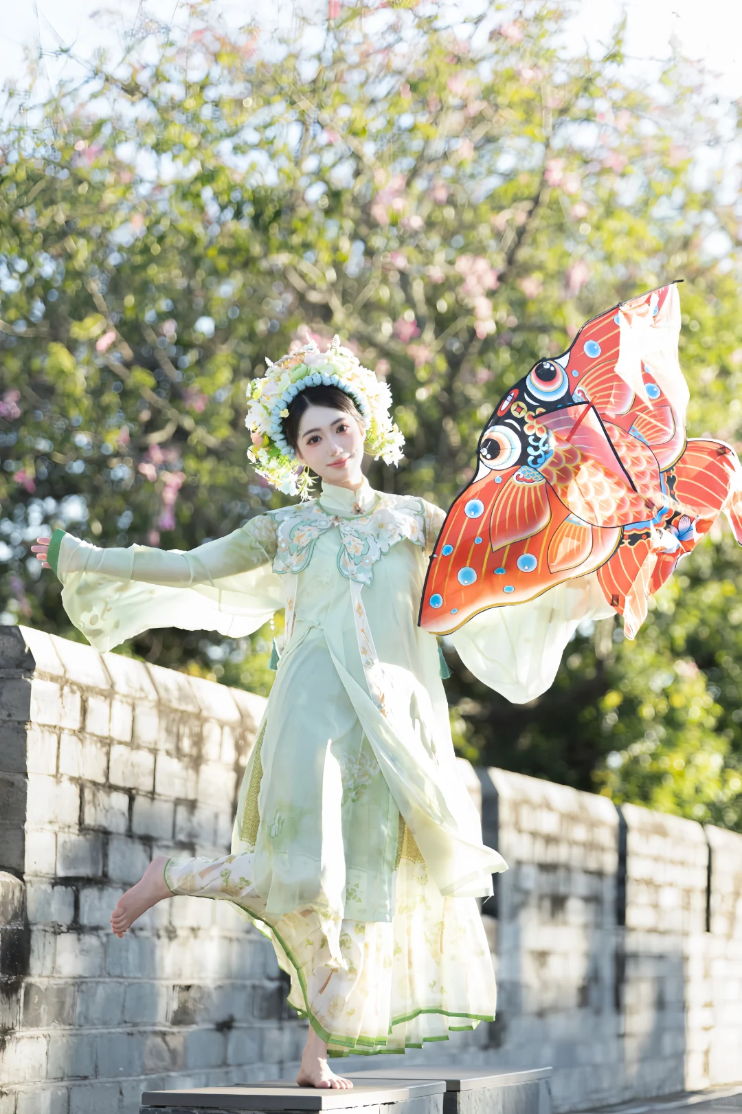 绿色簪花有种柠檬气泡水的清新感🌼