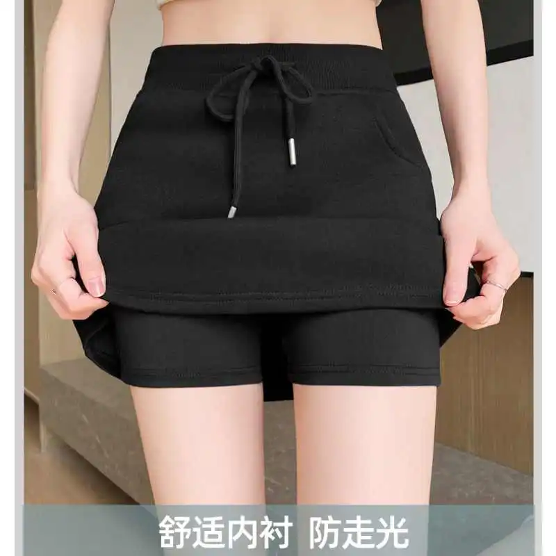 运动半身裙女春夏2025新款包臀卫裙抽绳