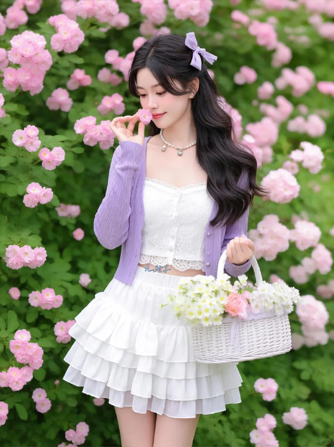公园里的浪漫粉色花海🌸