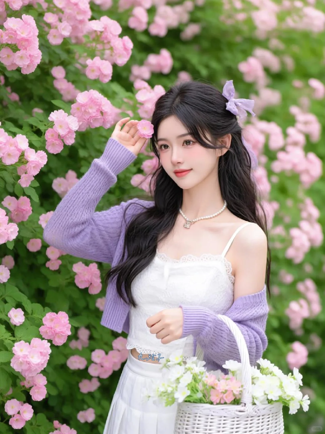 公园里的浪漫粉色花海🌸