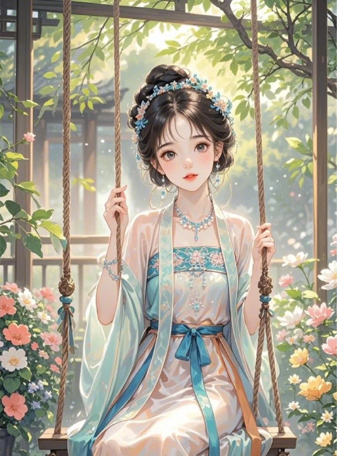 蹴罢秋千，起来慵整纤纤手